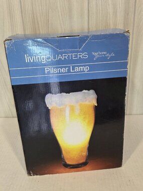 Vintage LivingQuarters Pilsner Beer Glass Lamp Brand New